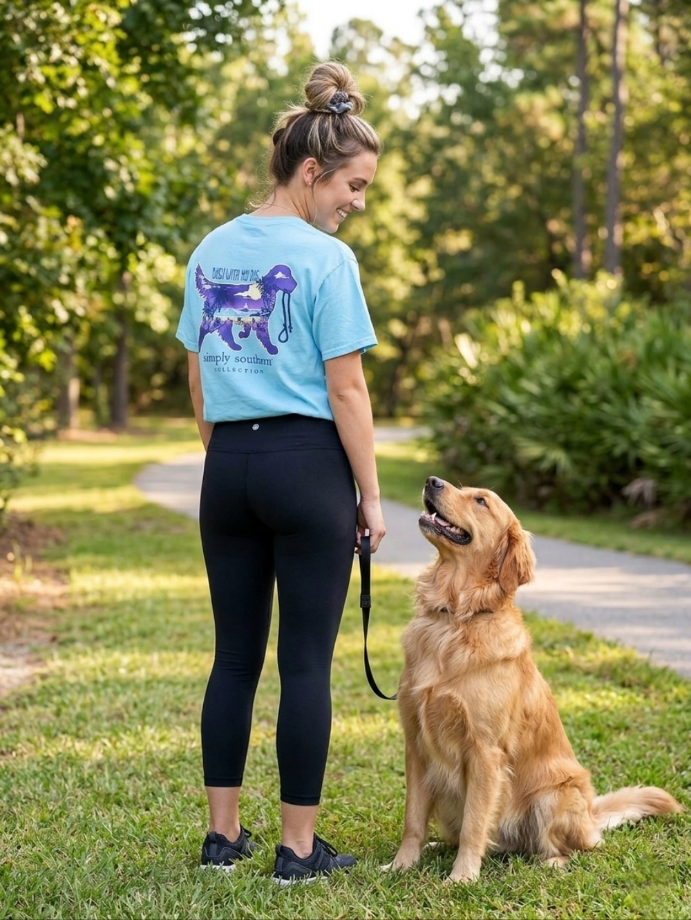 🐕NWT Simply Southern "Busy With My Dog🐕Graphic T-Shirt" Sky🩵 100% Cotton🙌2XL